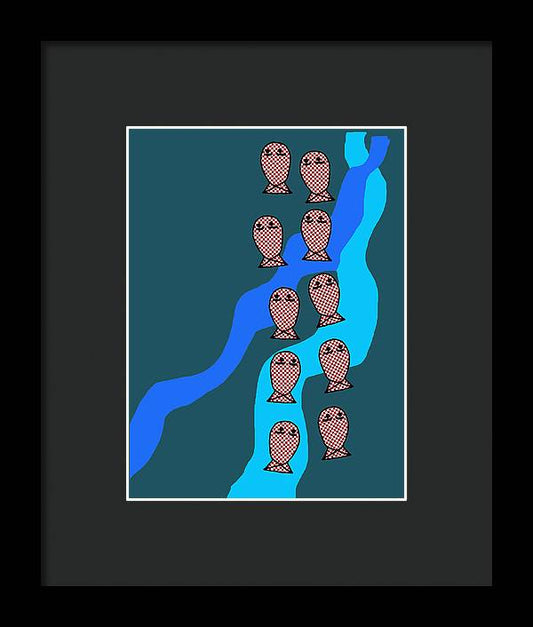 Checkered Fishies - Framed Print