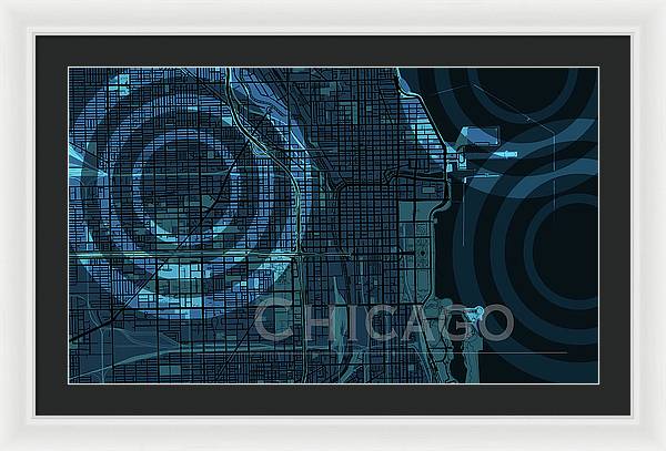 Chicago Map - Framed Print