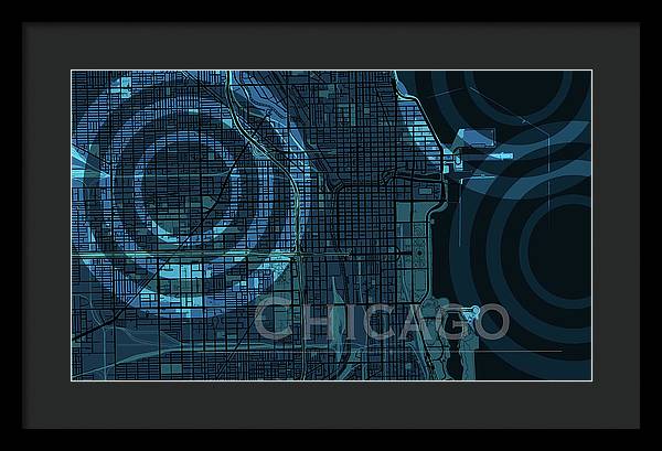 Chicago Map - Framed Print