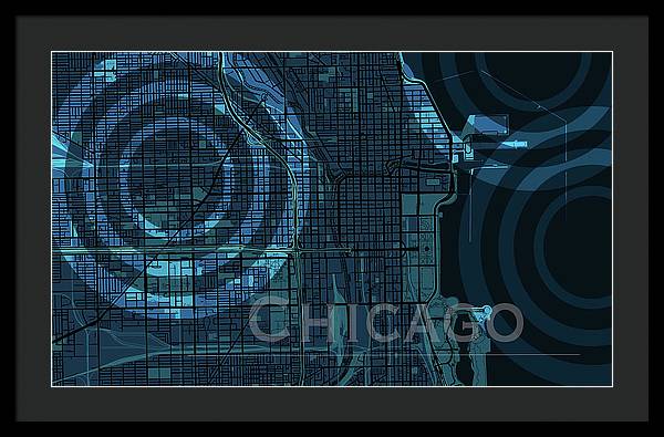 Chicago Map - Framed Print