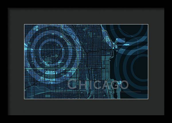 Chicago Map - Framed Print