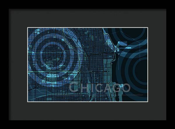 Chicago Map - Framed Print