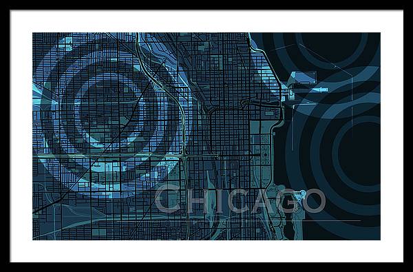 Chicago Map - Framed Print