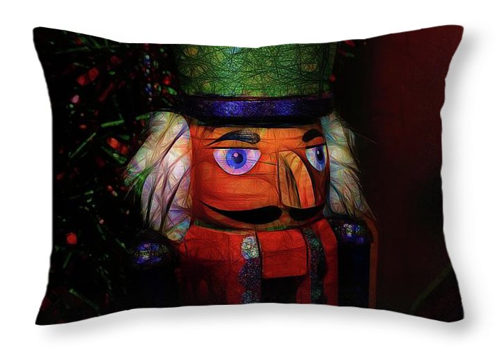 Child's Painted Nutcracker - Throw Pillow