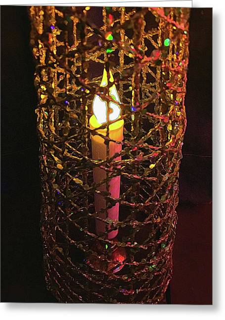 Christmas Candle Cage - Greeting Card