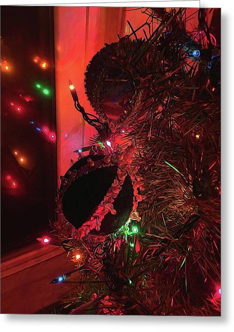 Christmas Lights At The Window - Greeting Card