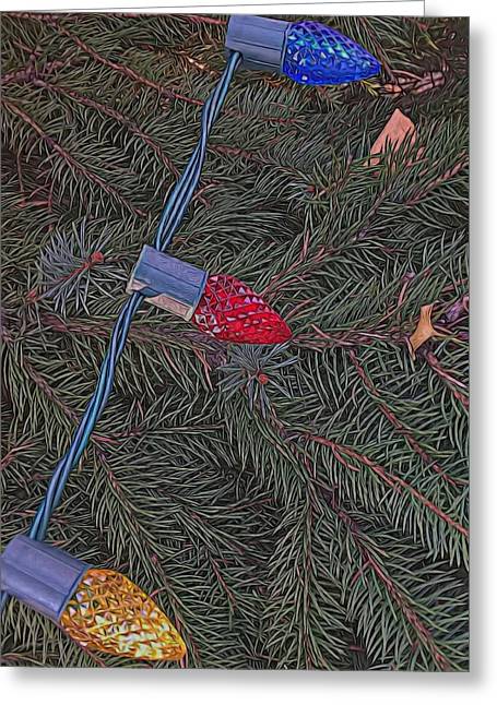 Christmas Lights On The Tree - Greeting Card