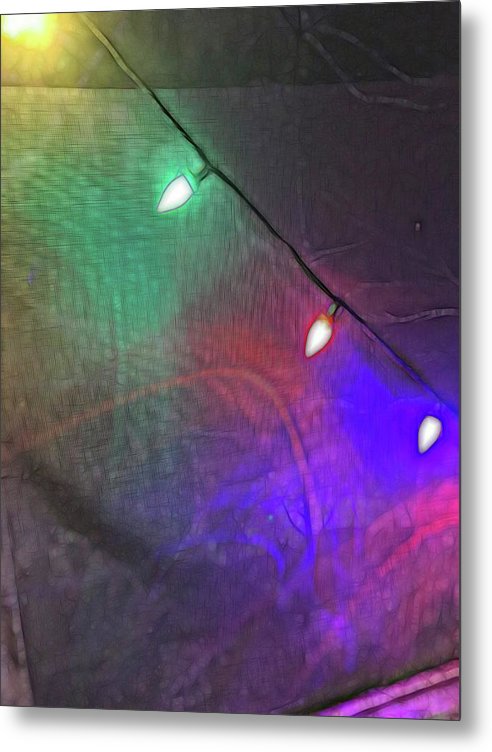 Christmas Lights Screen Dance - Metal Print