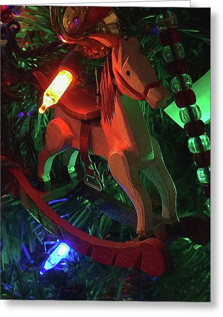 Christmas Rocking Horse - Greeting Card