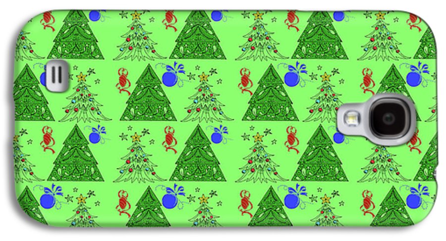 Christmas Trees On Green Pattern - Phone Case