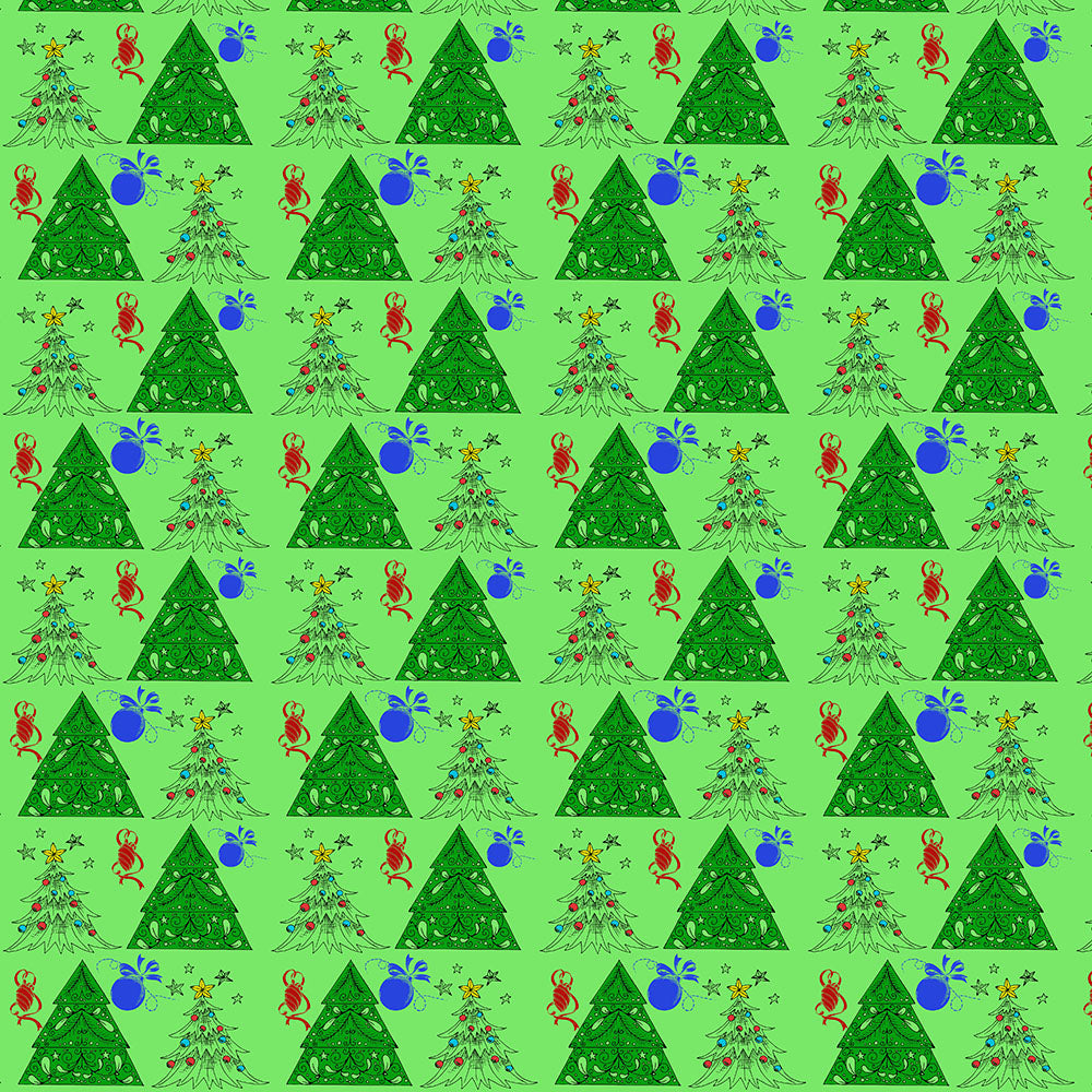 Christmas Trees on Green Digital Image Download