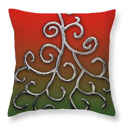 Chrome Christmas Tree - Throw Pillow