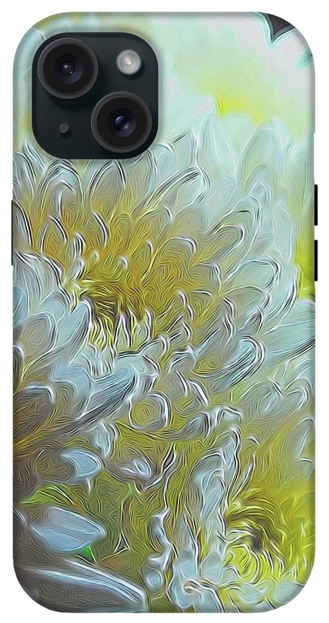 Chrysanthemums in White Light - Phone Case