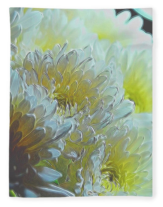 Chrysanthemums in White Light - Blanket