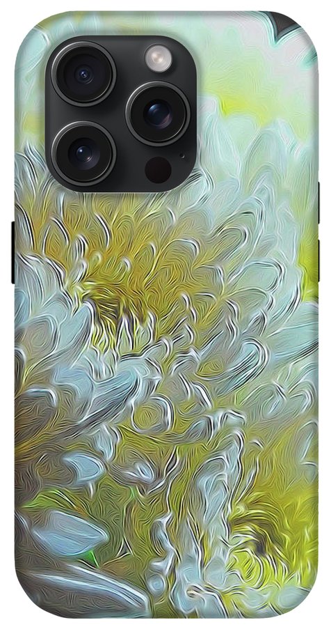 Chrysanthemums in White Light - Phone Case