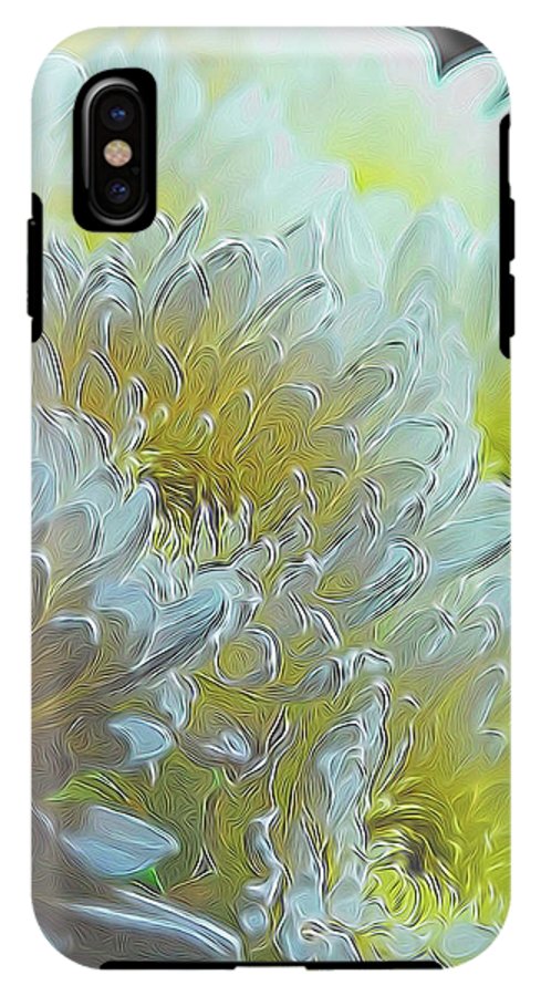Chrysanthemums in White Light - Phone Case