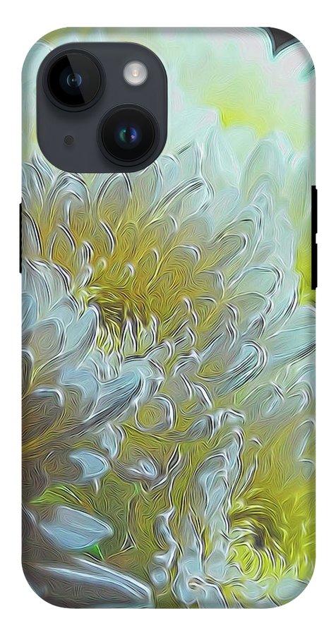 Chrysanthemums in White Light - Phone Case