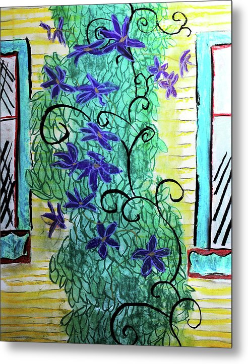Climbing Purple Vines - Metal Print
