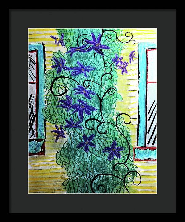 Climbing Purple Vines - Framed Print
