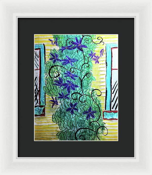 Climbing Purple Vines - Framed Print