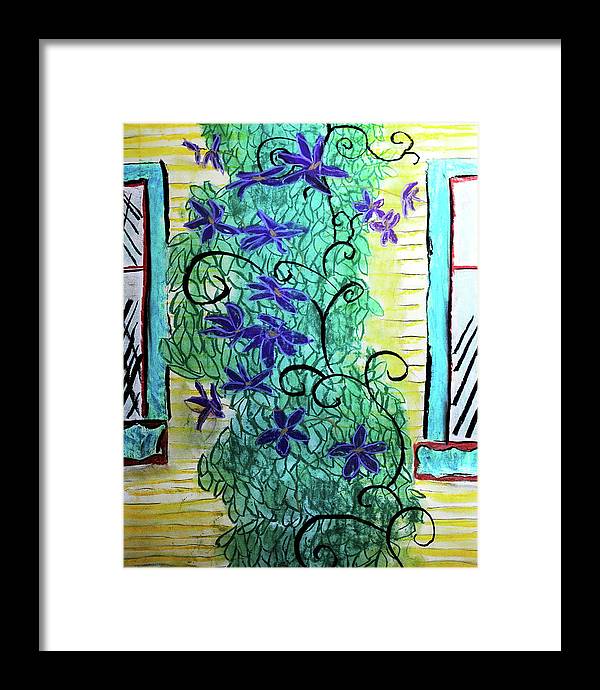 Climbing Purple Vines - Framed Print