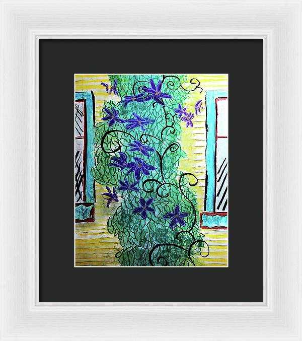 Climbing Purple Vines - Framed Print