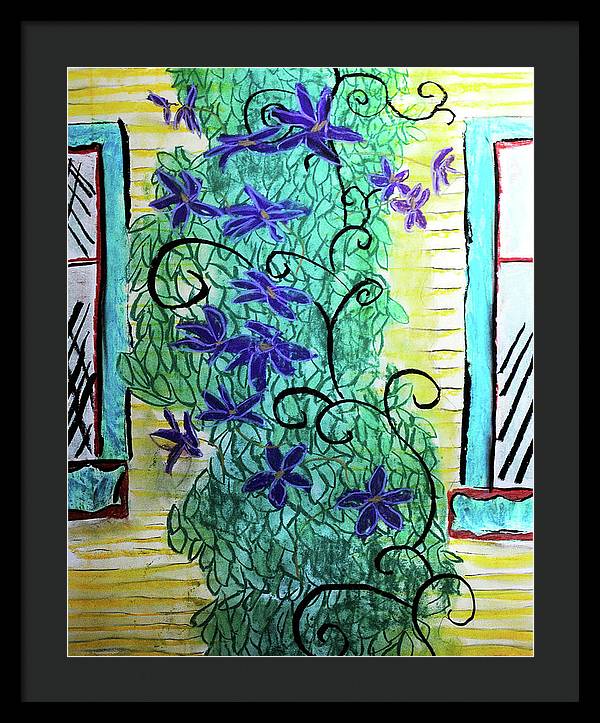 Climbing Purple Vines - Framed Print