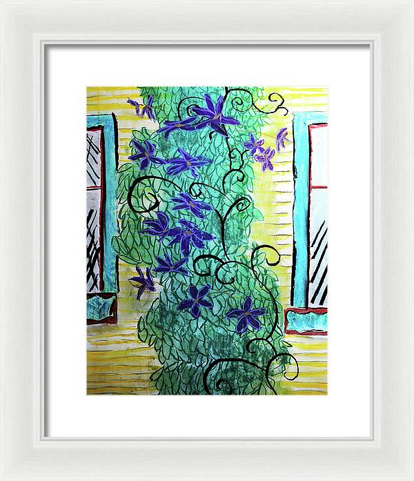 Climbing Purple Vines - Framed Print