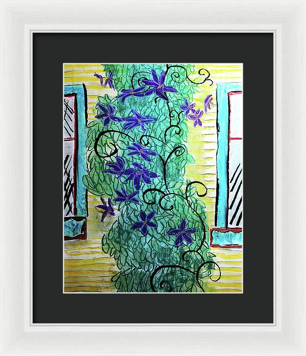 Climbing Purple Vines - Framed Print