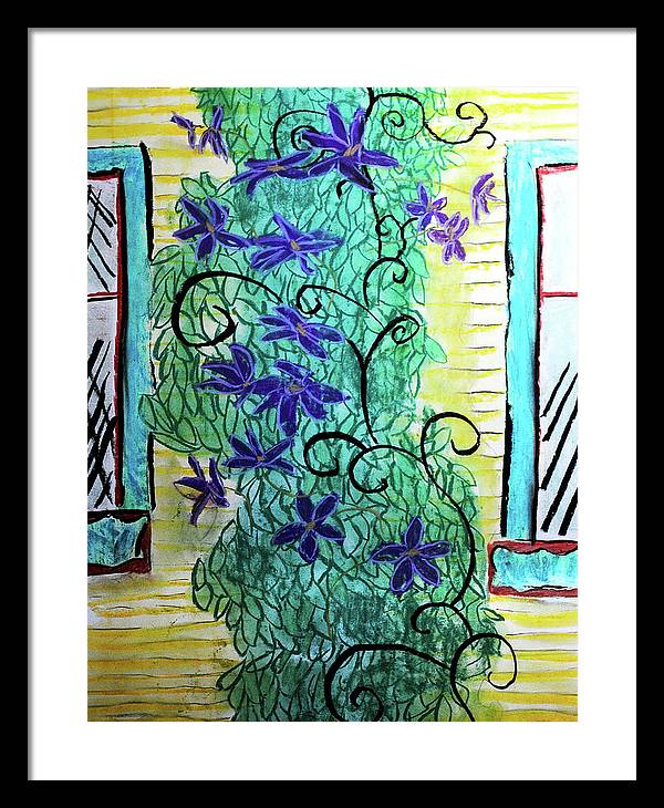 Climbing Purple Vines - Framed Print