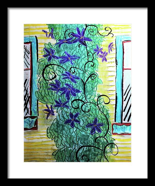 Climbing Purple Vines - Framed Print