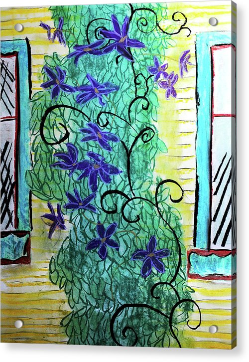 Climbing Purple Vines - Acrylic Print
