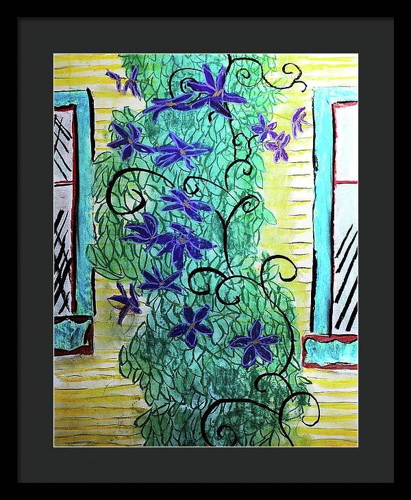 Climbing Purple Vines - Framed Print