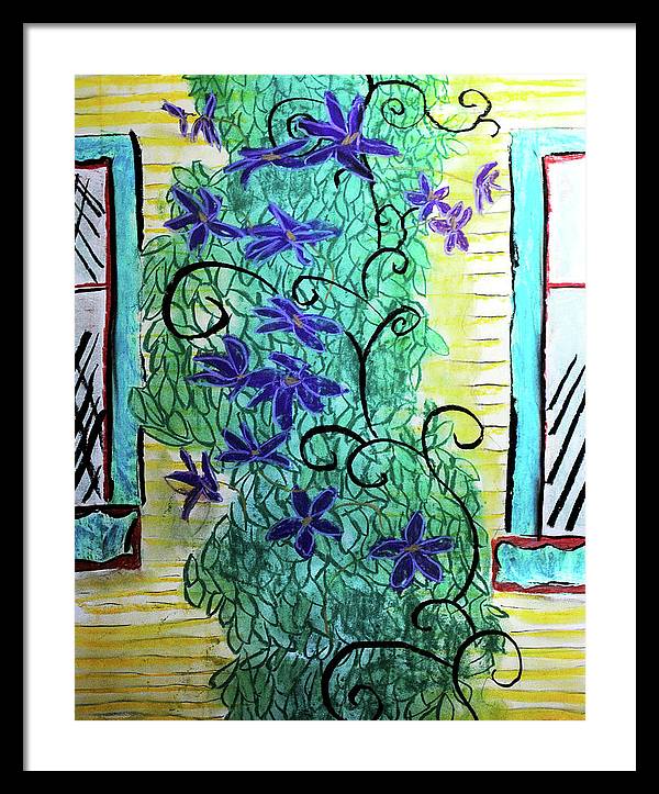 Climbing Purple Vines - Framed Print