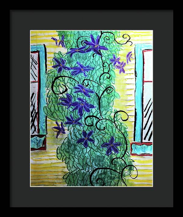 Climbing Purple Vines - Framed Print