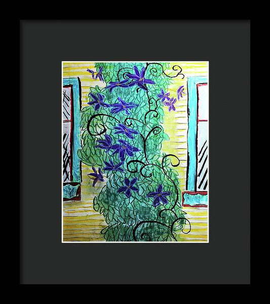Climbing Purple Vines - Framed Print