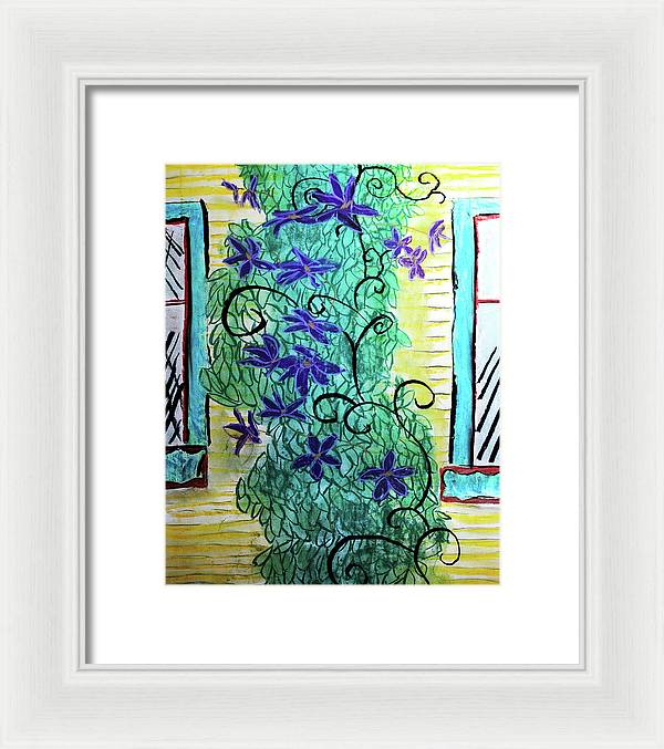 Climbing Purple Vines - Framed Print