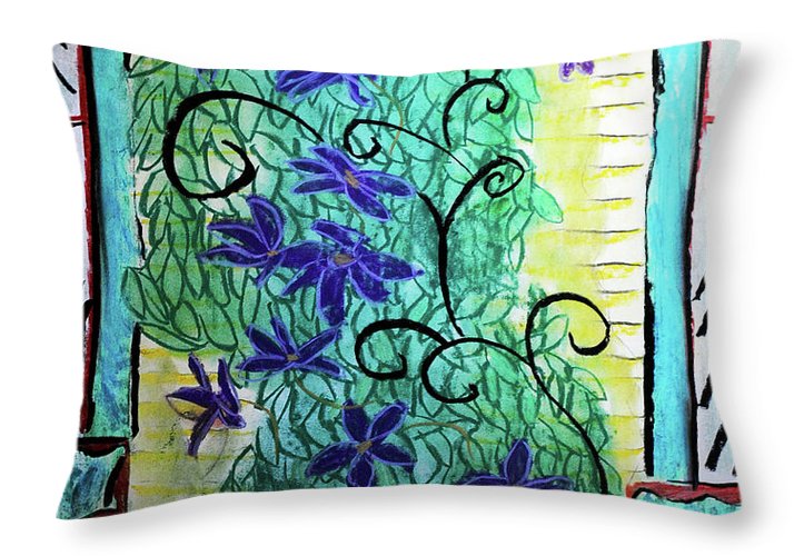 Climbing Purple Vines - Throw Pillow