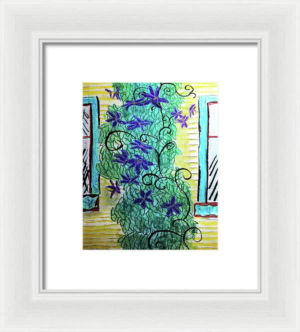 Climbing Purple Vines - Framed Print