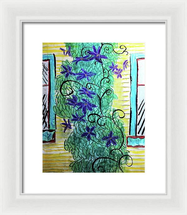 Climbing Purple Vines - Framed Print