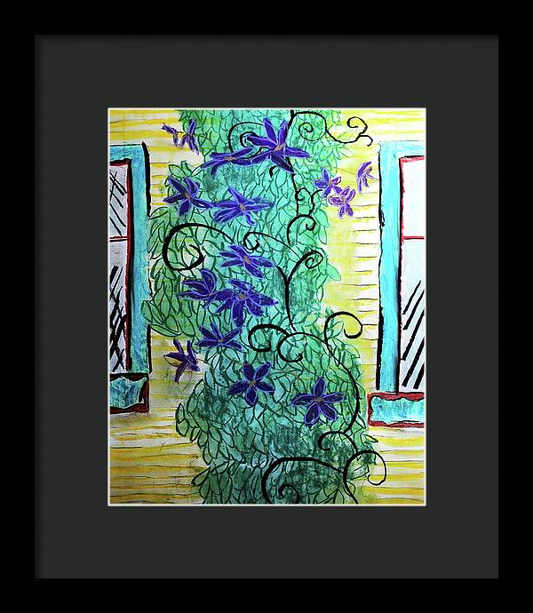 Climbing Purple Vines - Framed Print