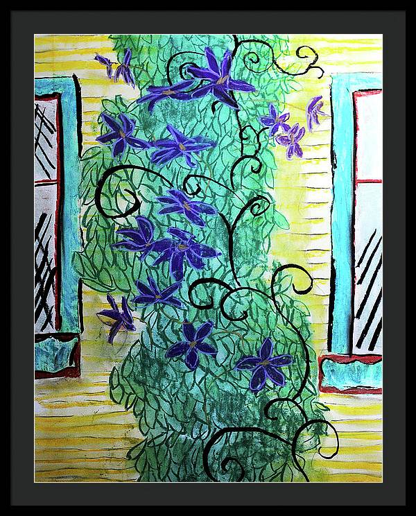 Climbing Purple Vines - Framed Print