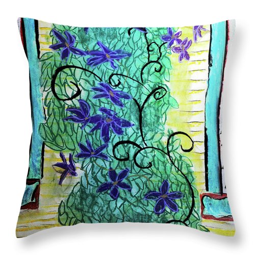 Climbing Purple Vines - Throw Pillow