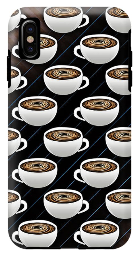 Coffee Cups and Stripes - Phone Case