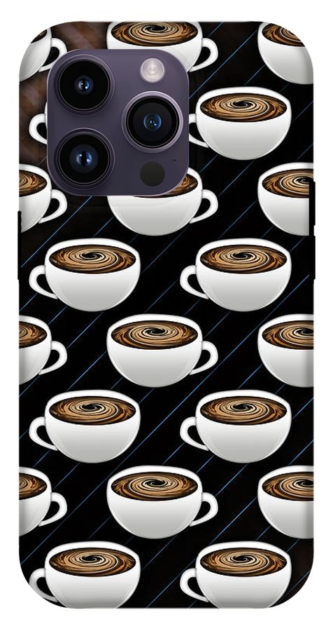 Coffee Cups and Stripes - Phone Case