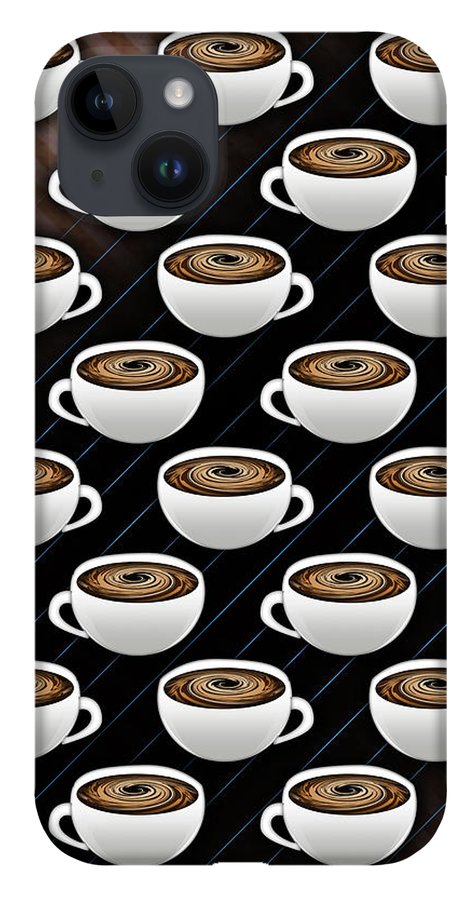 Coffee Cups and Stripes - Phone Case
