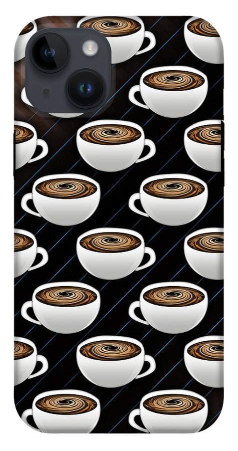 Coffee Cups and Stripes - Phone Case