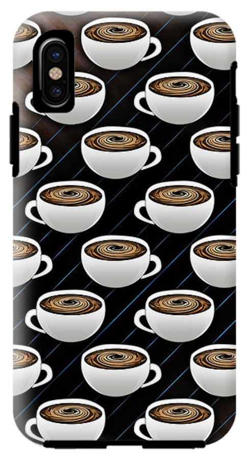 Coffee Cups and Stripes - Phone Case