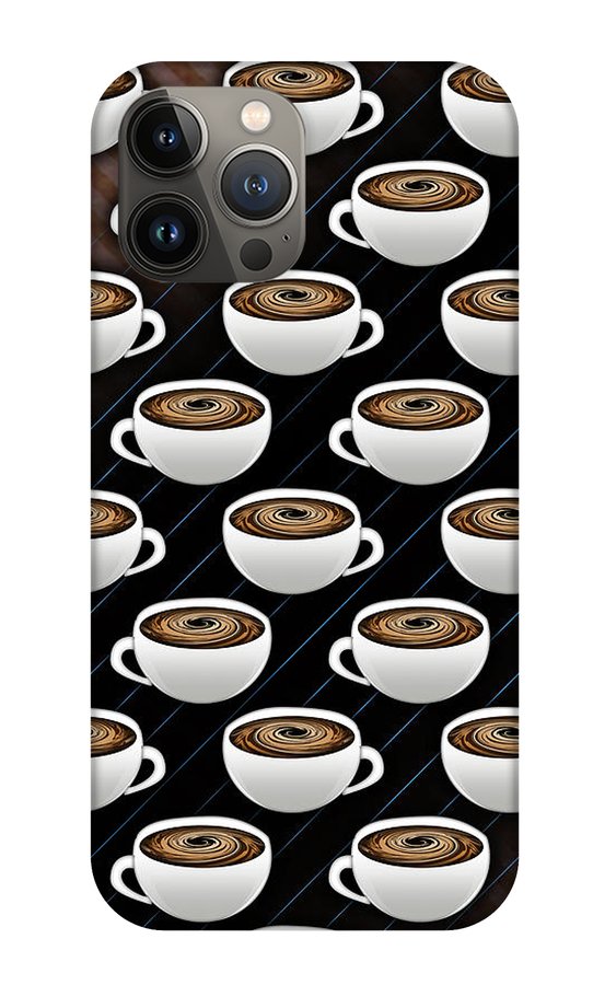 Coffee Cups and Stripes - Phone Case