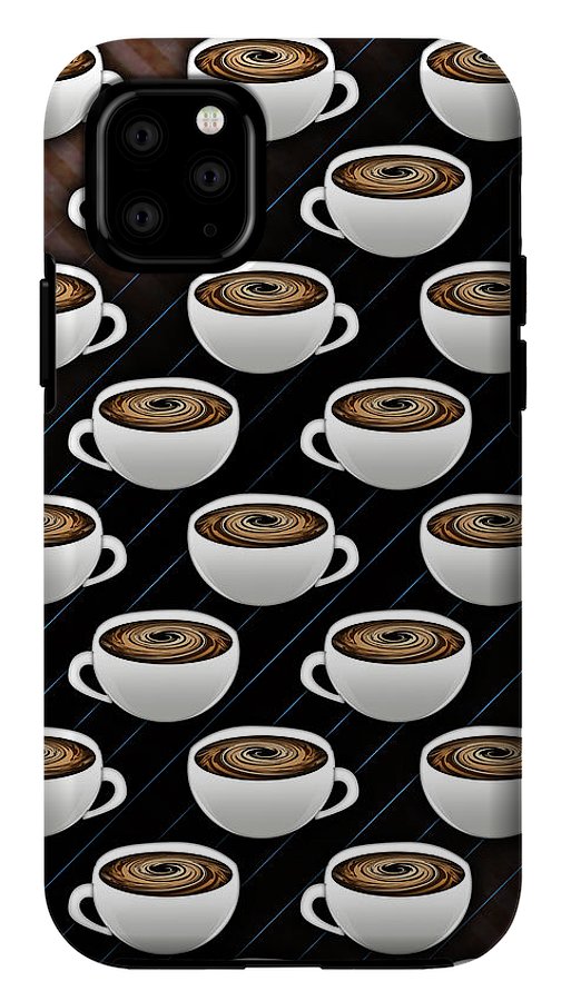Coffee Cups and Stripes - Phone Case